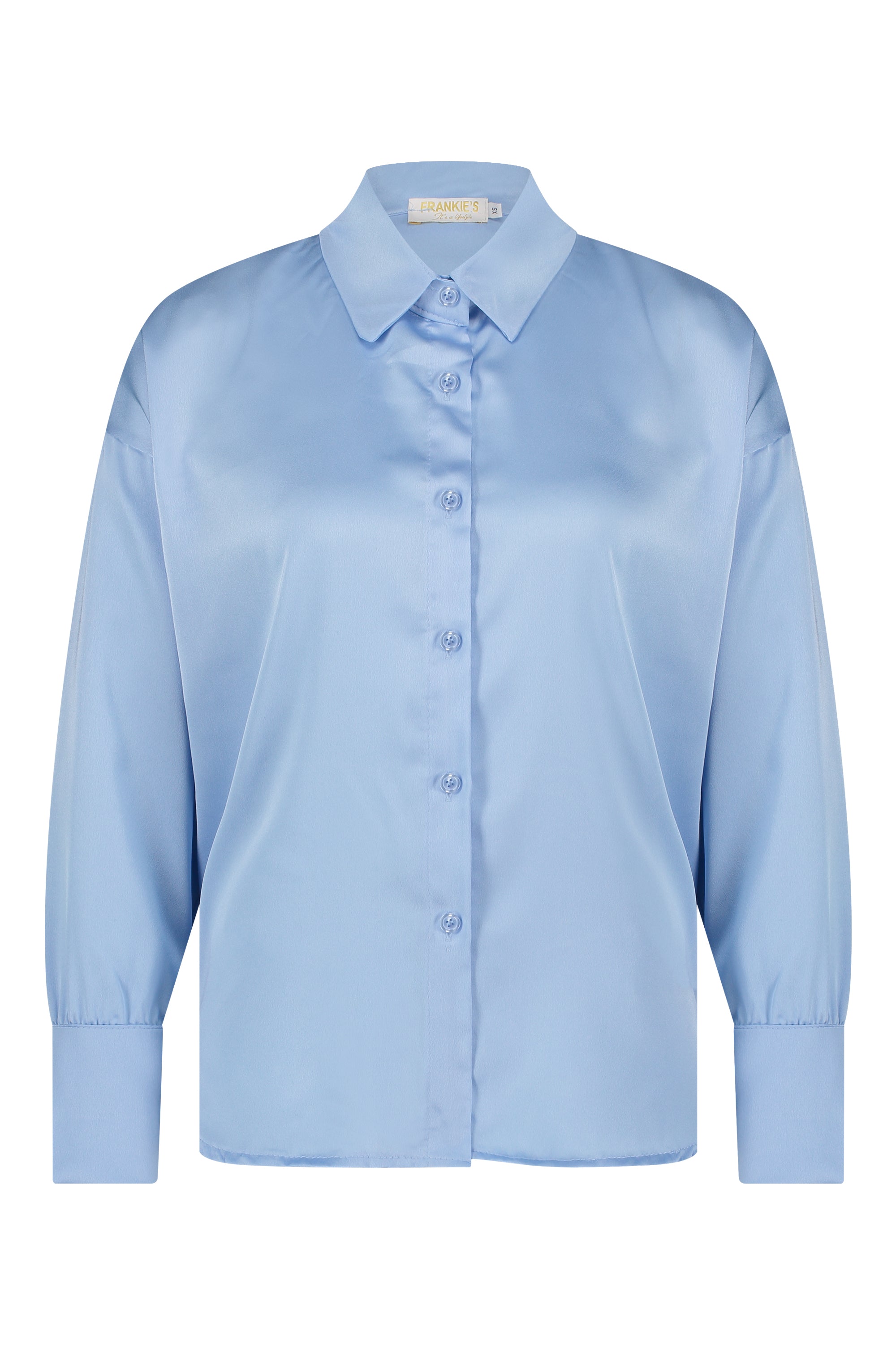 Satin blouse light blue