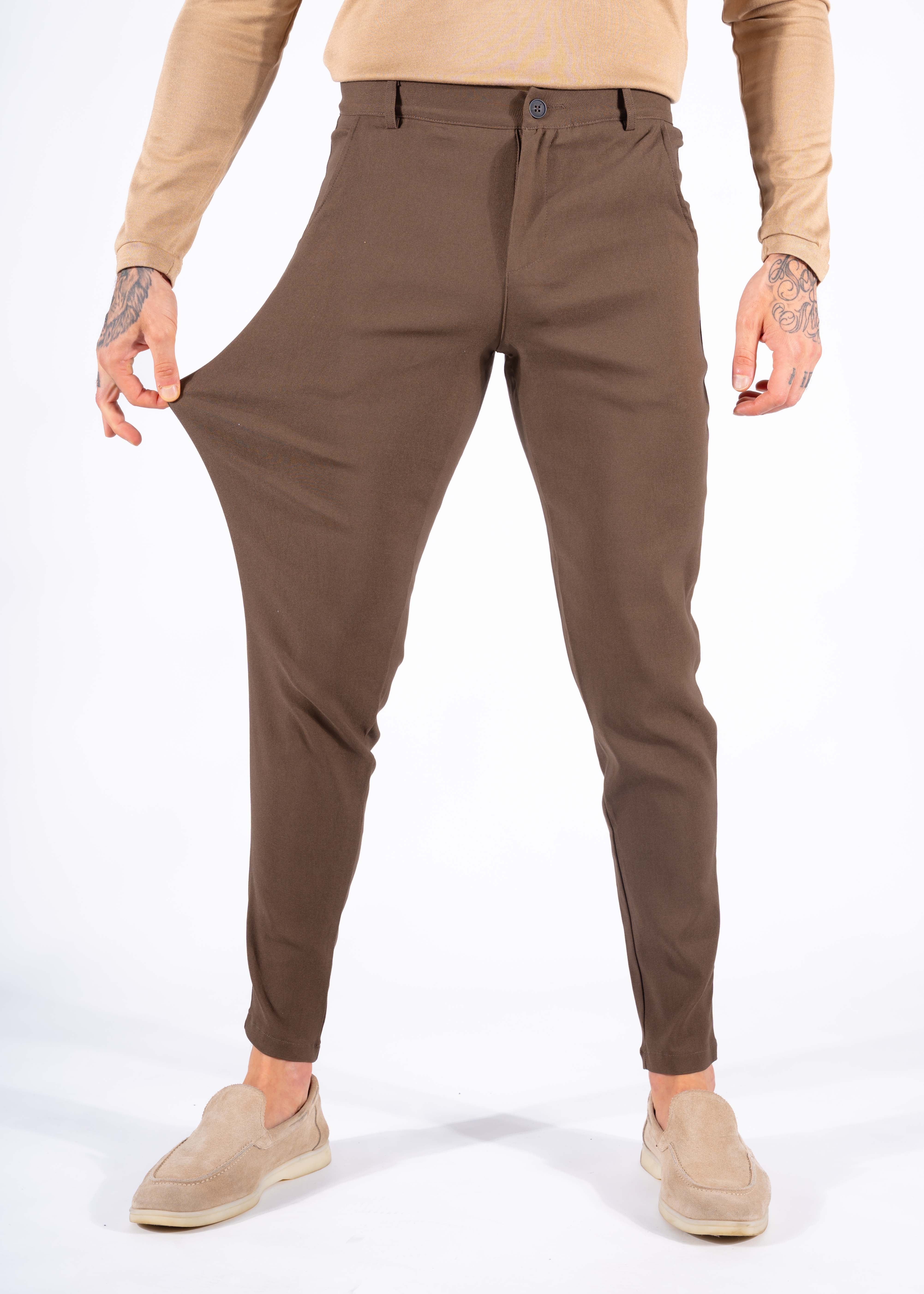 Super stretch pantalon brown
