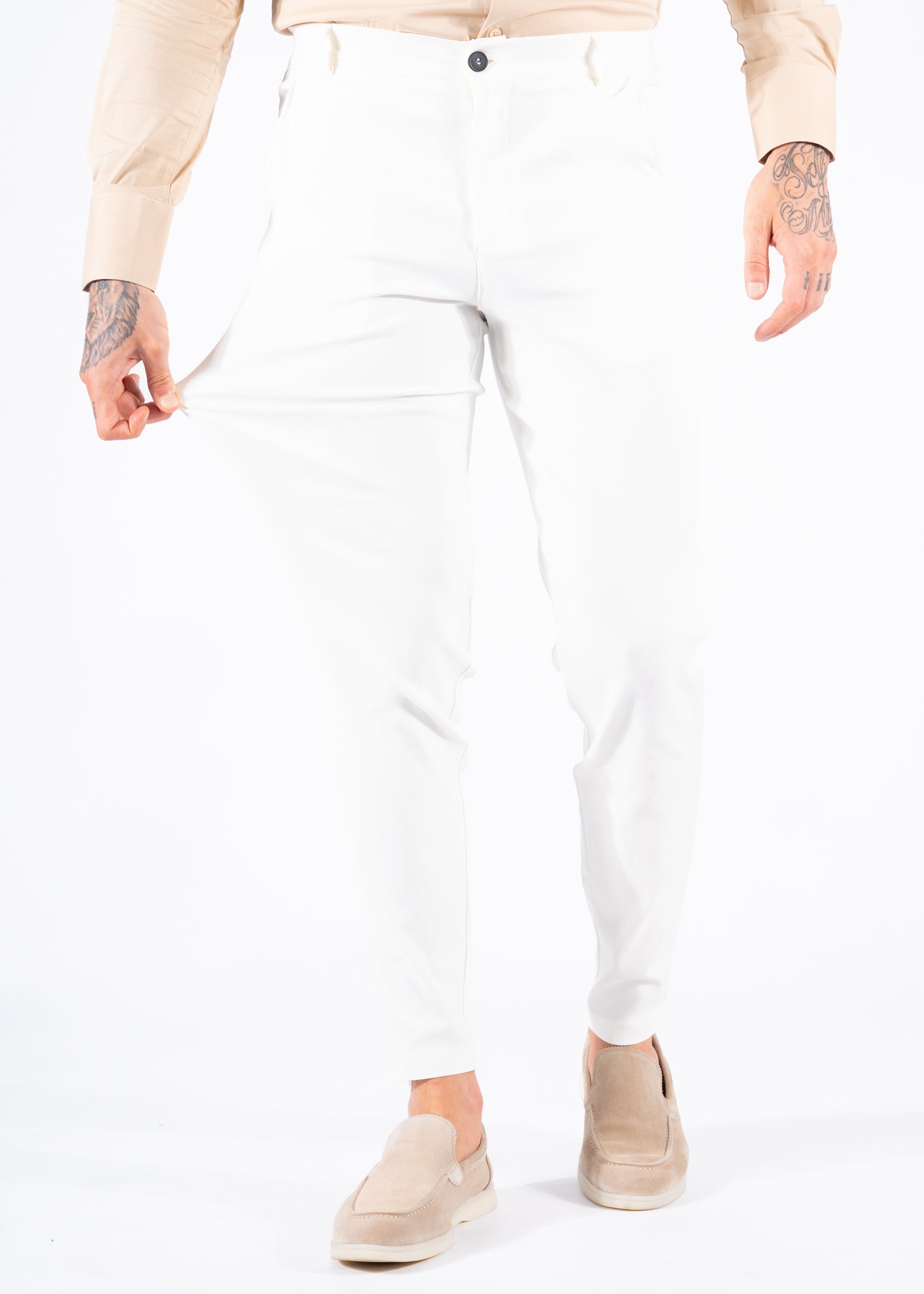Super stretch pantalon white