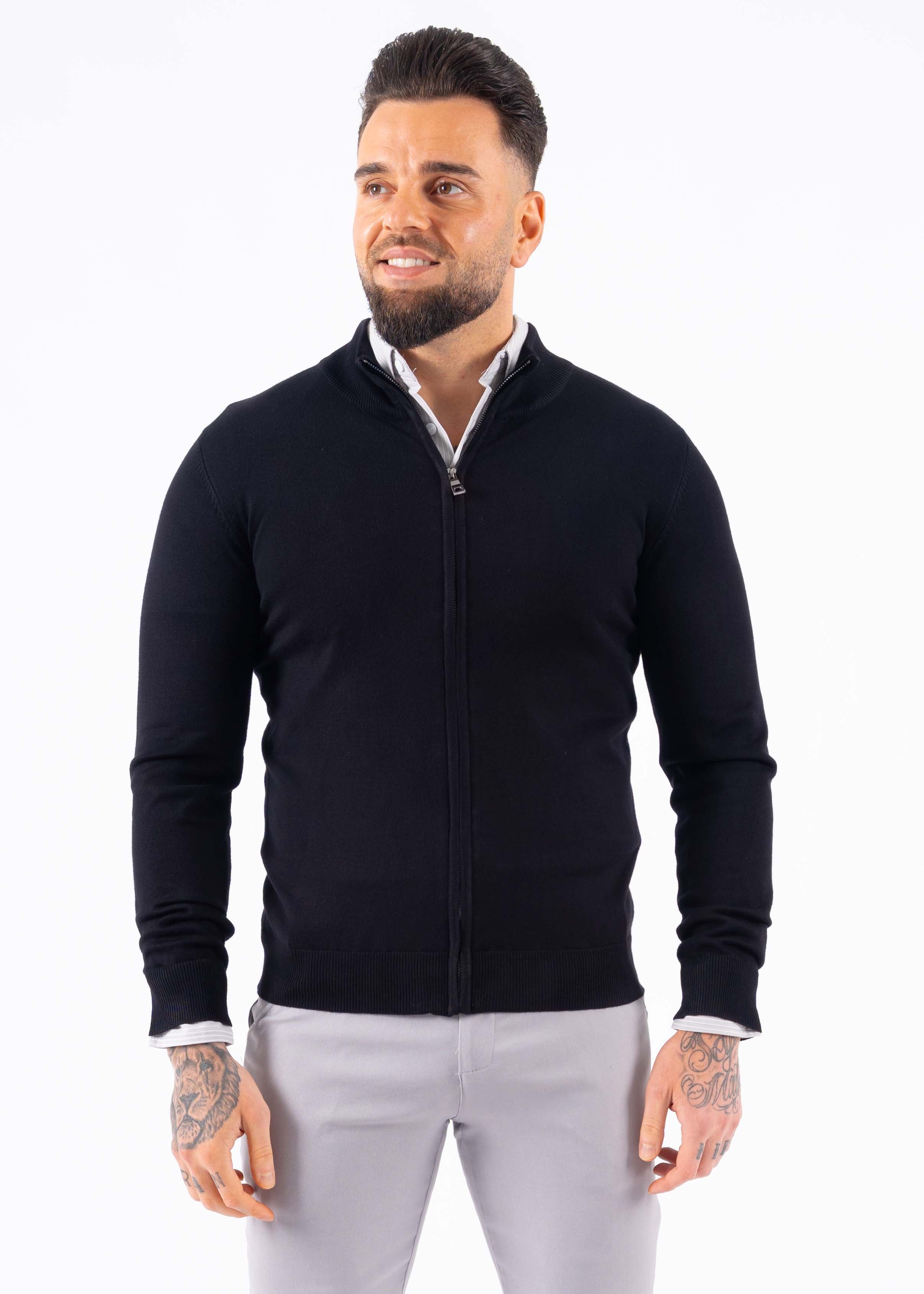 Vest zipper knitwear black