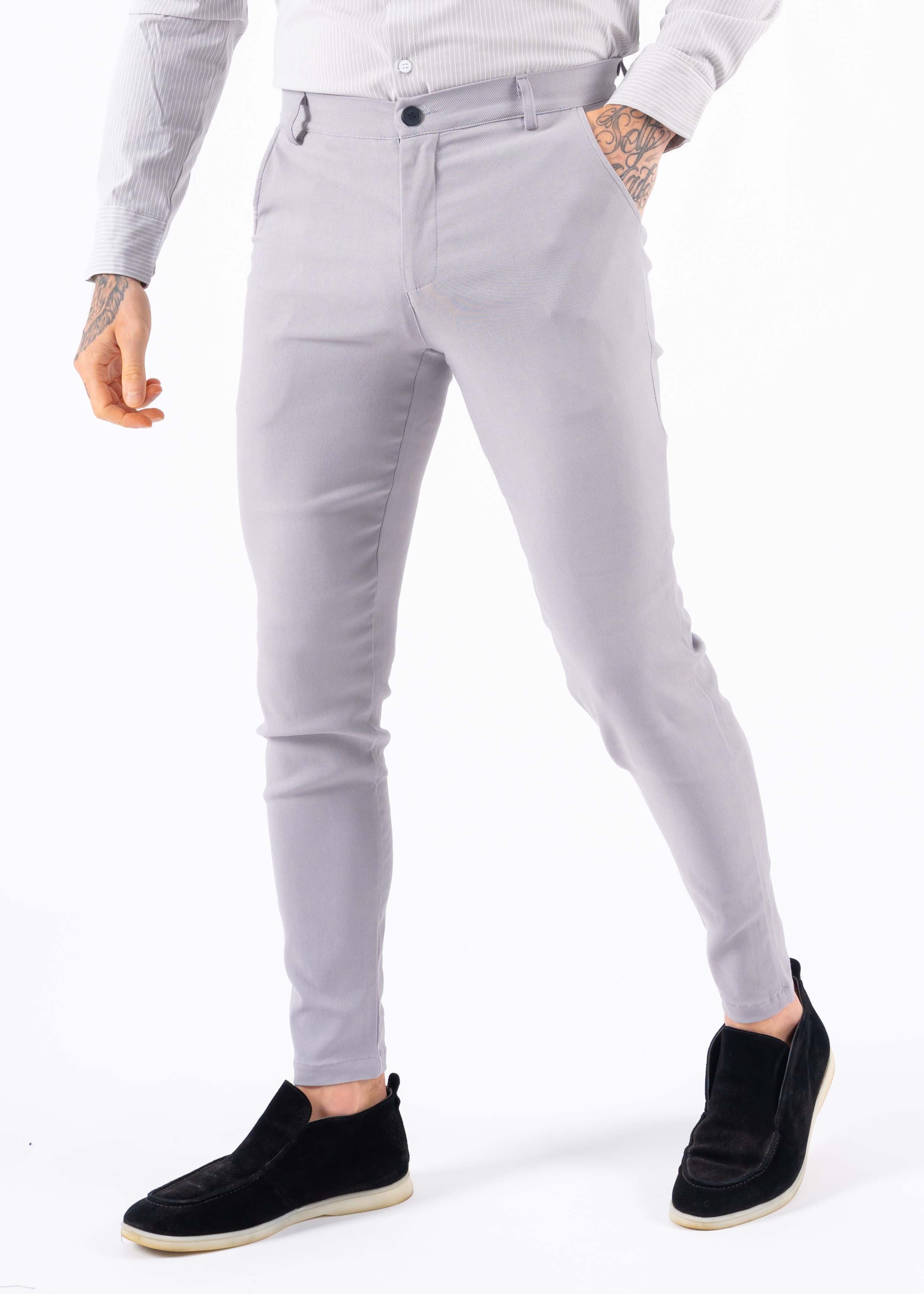 Super stretch pantalon light grey