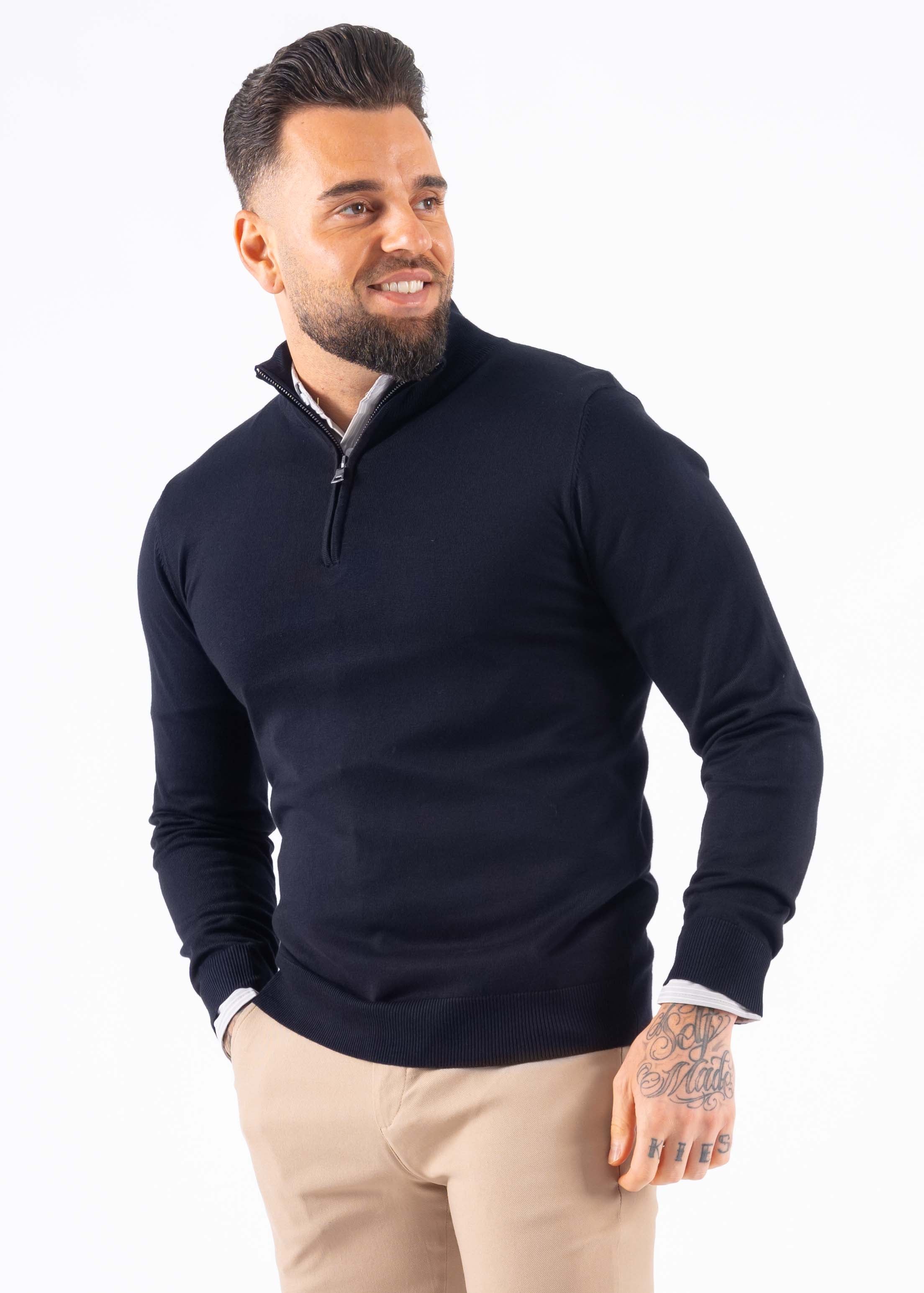 Sweater zipper dark blue