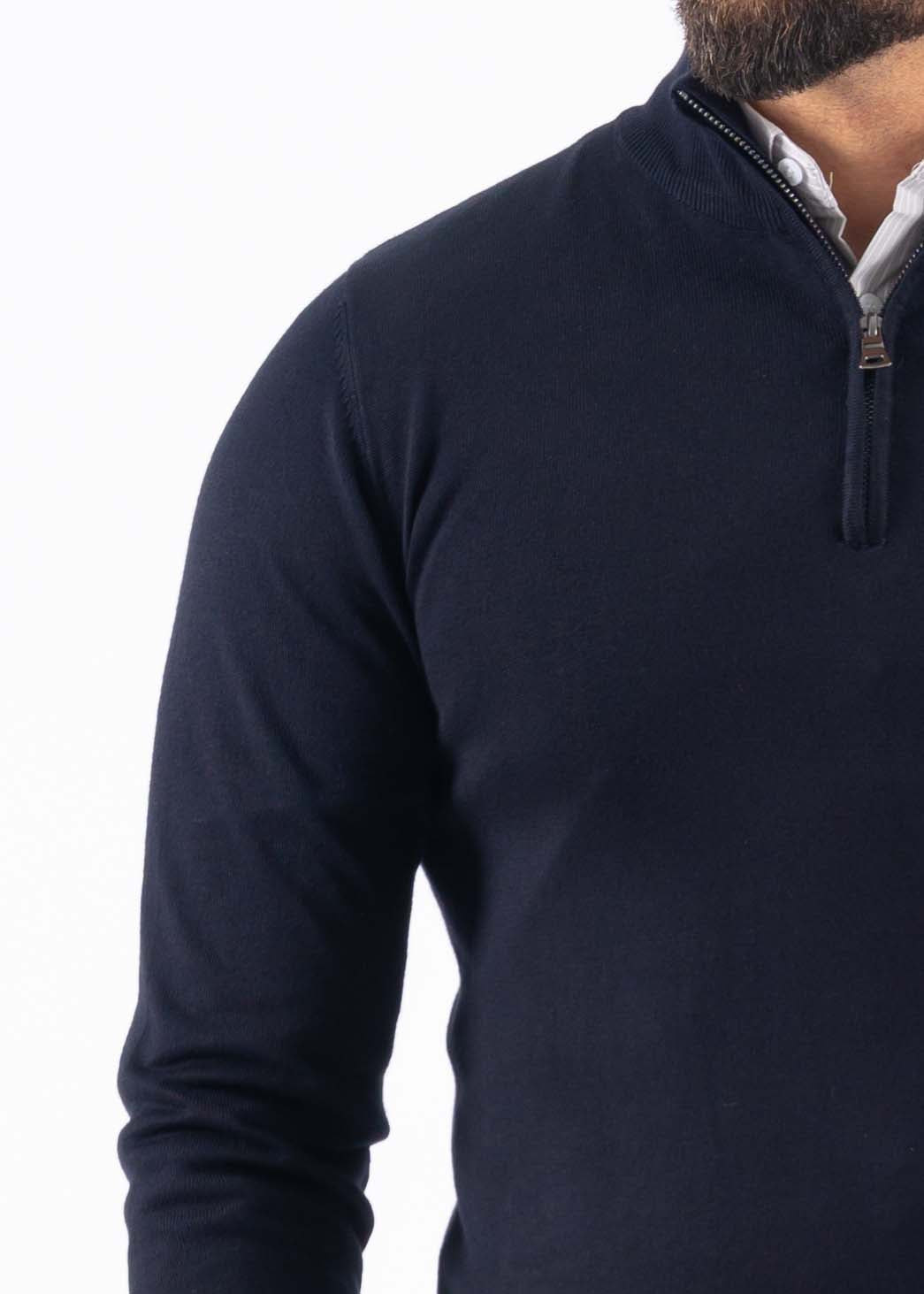 Sweater zipper dark blue