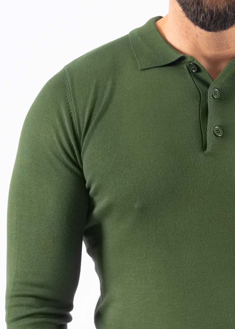 Polo knitwear long sleeve green