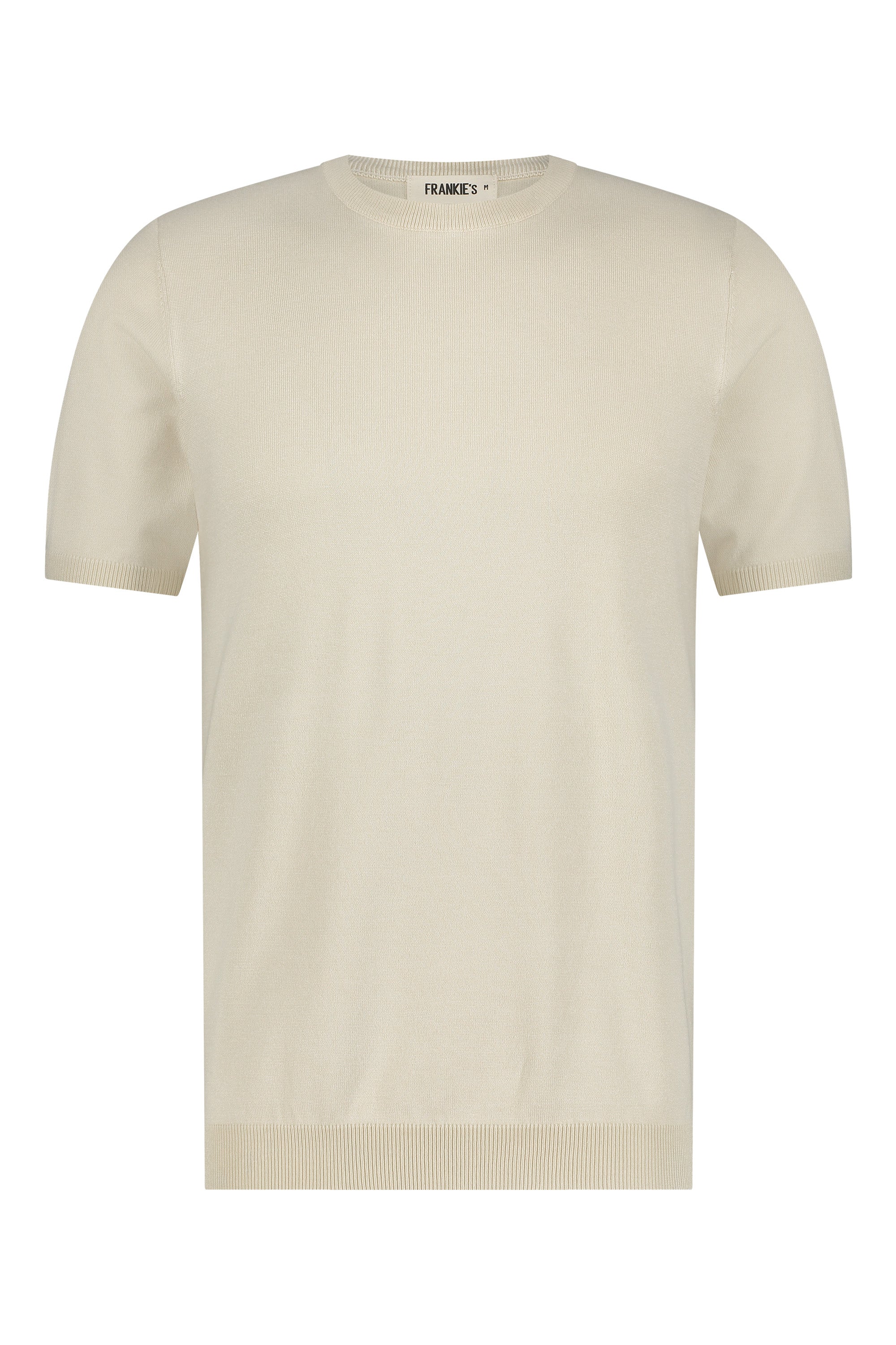 T-shirt knitwear short sleeve beige