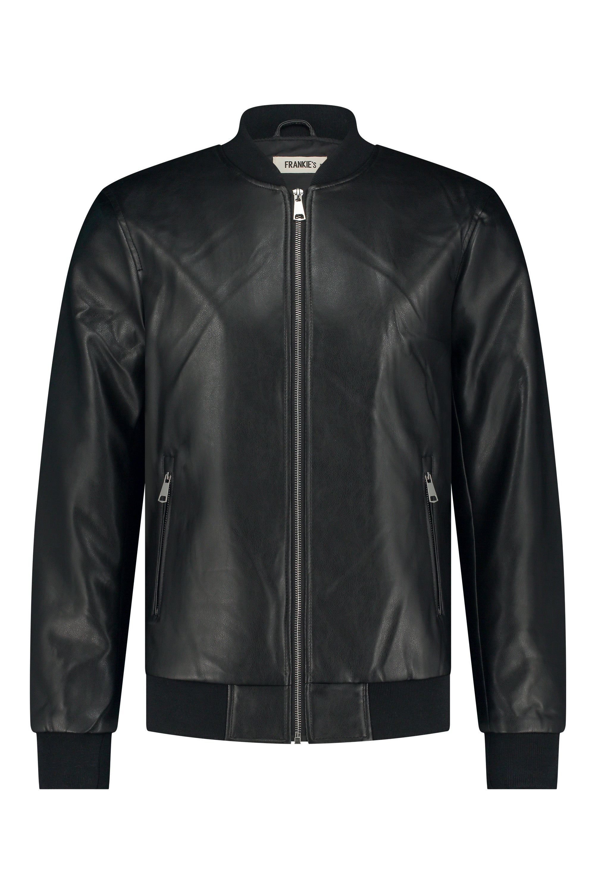 Leather jacket bomber black