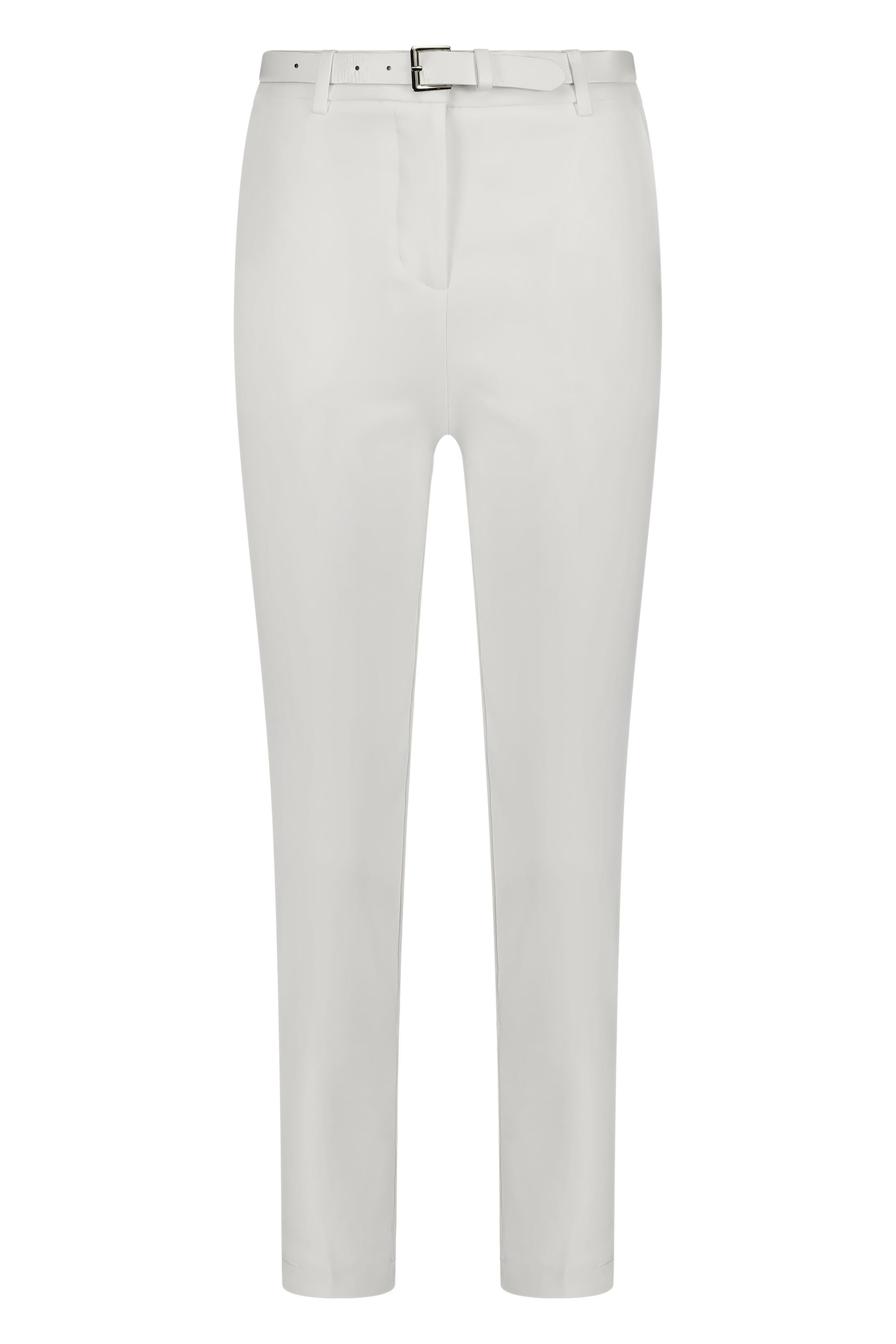 Slim fit pantalon with belt white