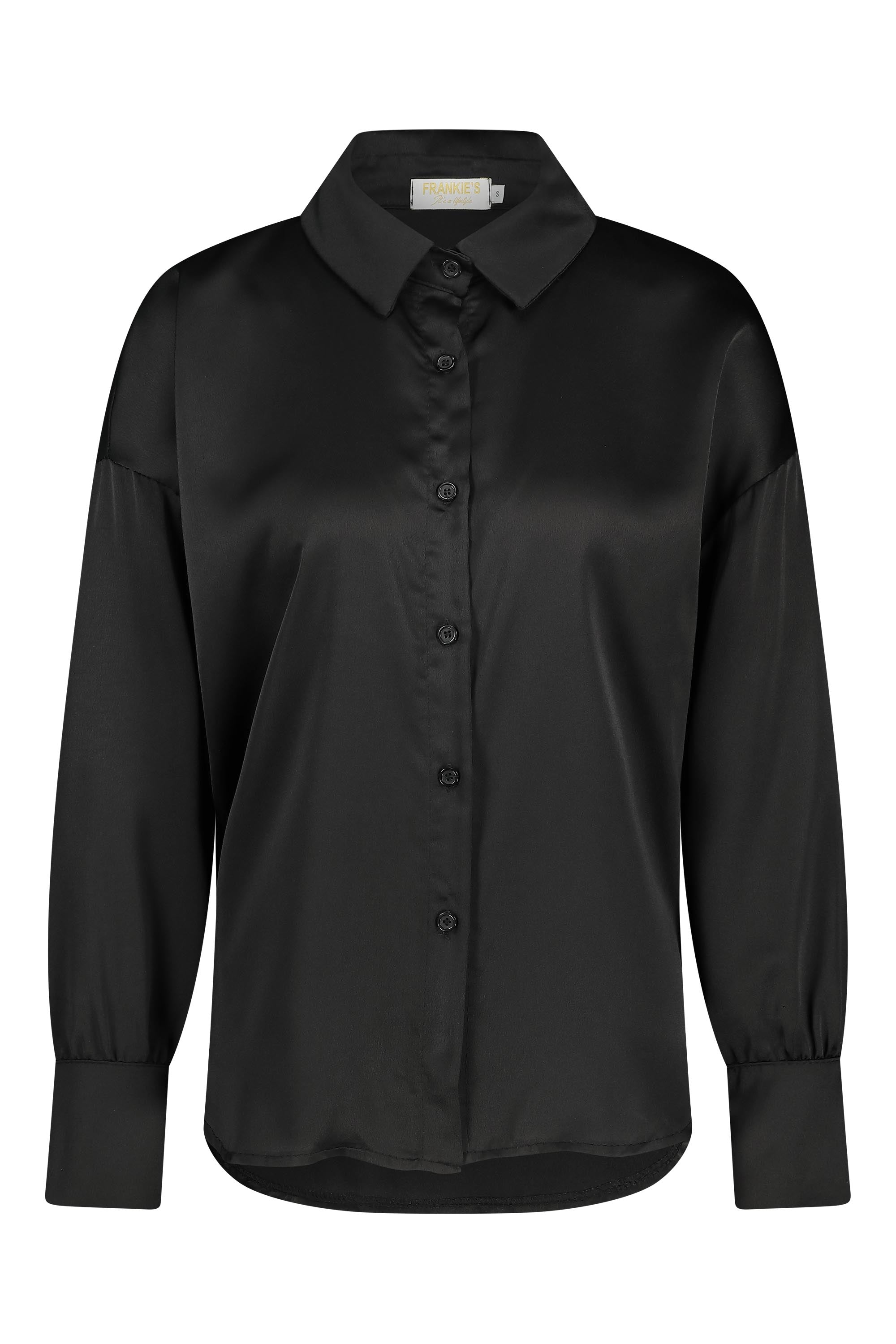 Satin blouse black