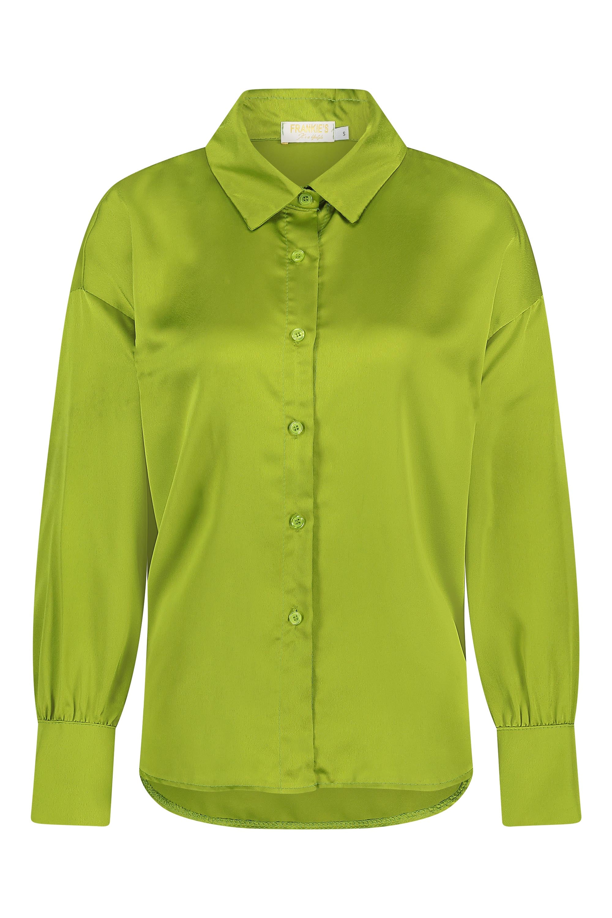 Satin blouse olive green