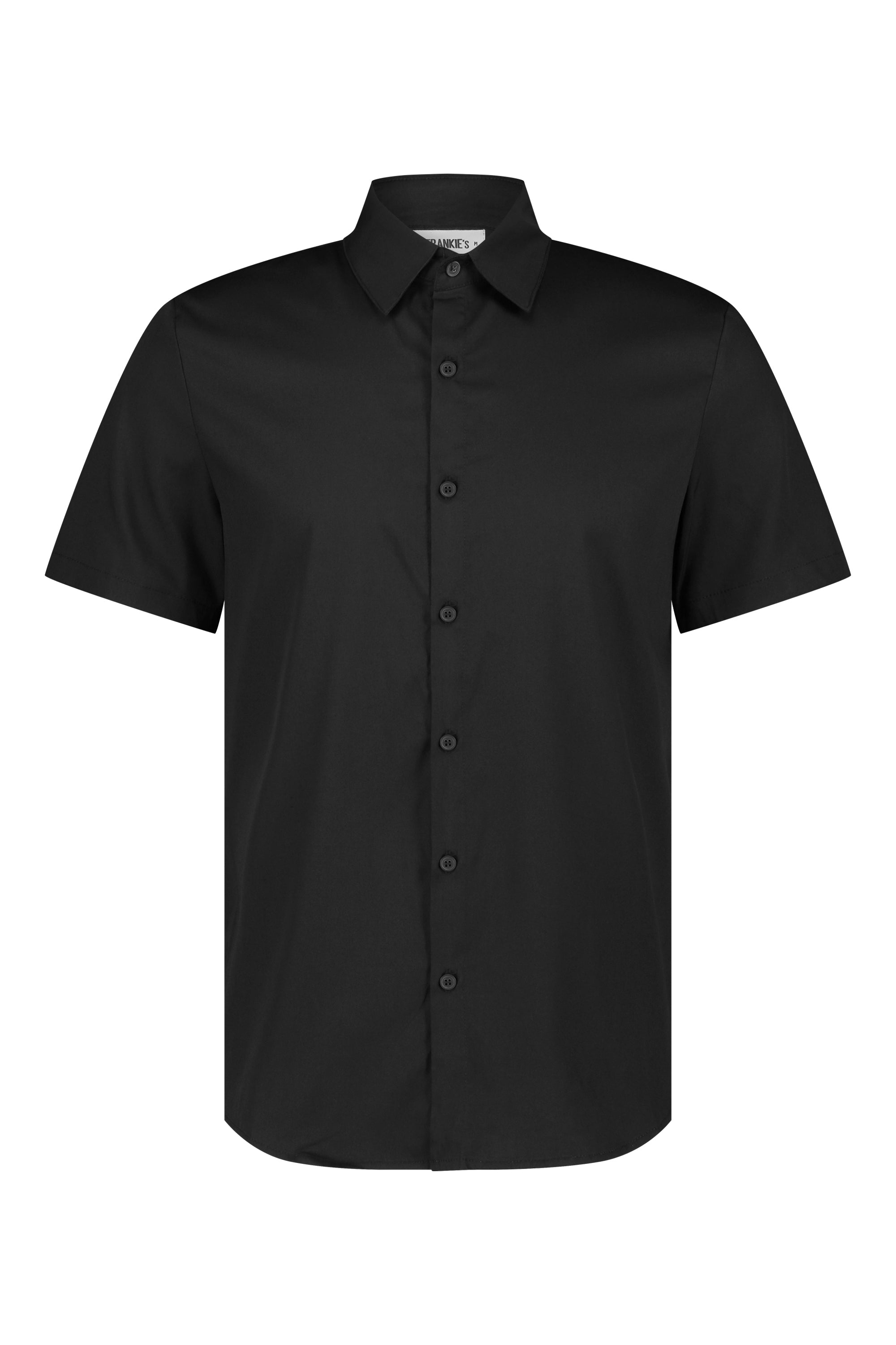 shirt super stretch short sleeve slim fit black