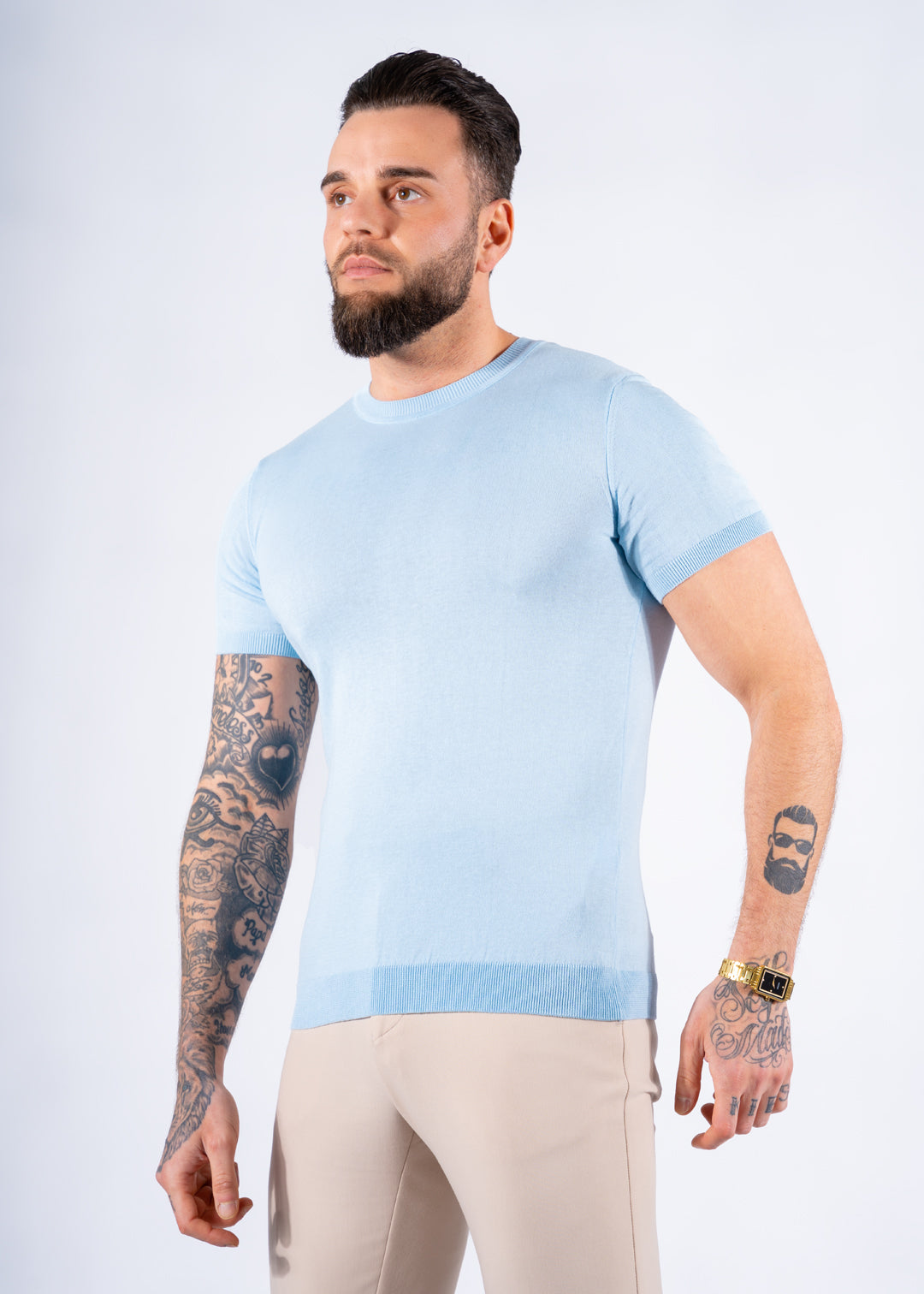 T-shirt knitwear licht blauw